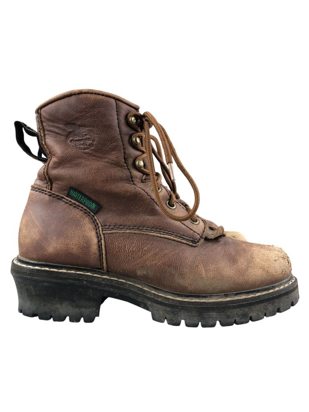 Georgia Boot Kid's 4.5M Brown Waterproof Leather Steel Shank Logger Boots FAIR